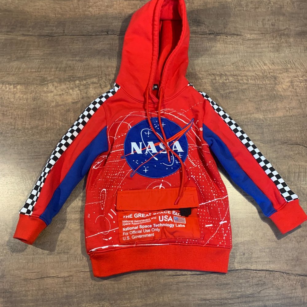 Hudson Outerwear Size XS Pullover Hoodie Red NASA Embroidered